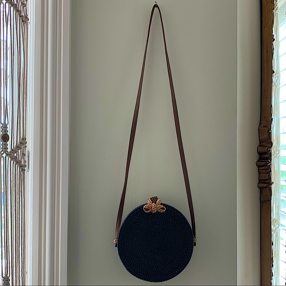 Black Straw Hardshell Bag